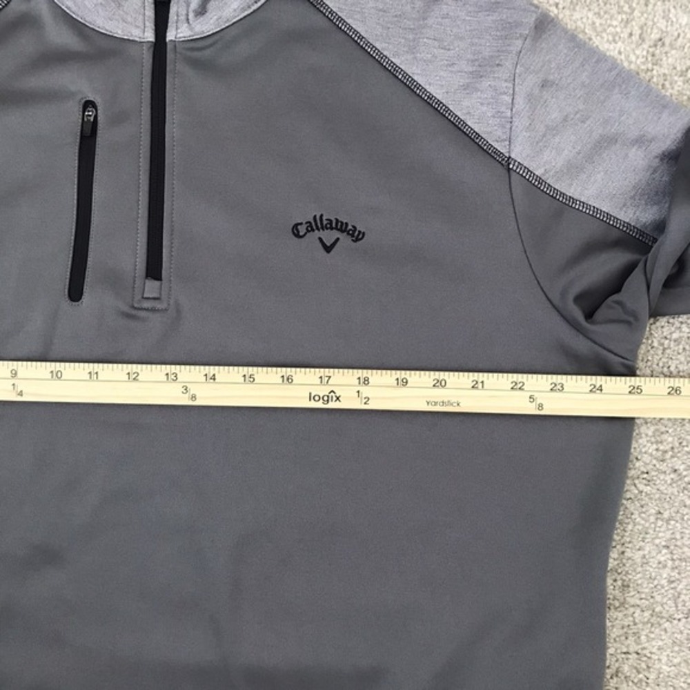 Callaway Golf 1/4 Zip Pullover Mens Large Long Sleeve Gray Performance Stretch - Picture 8 of 11